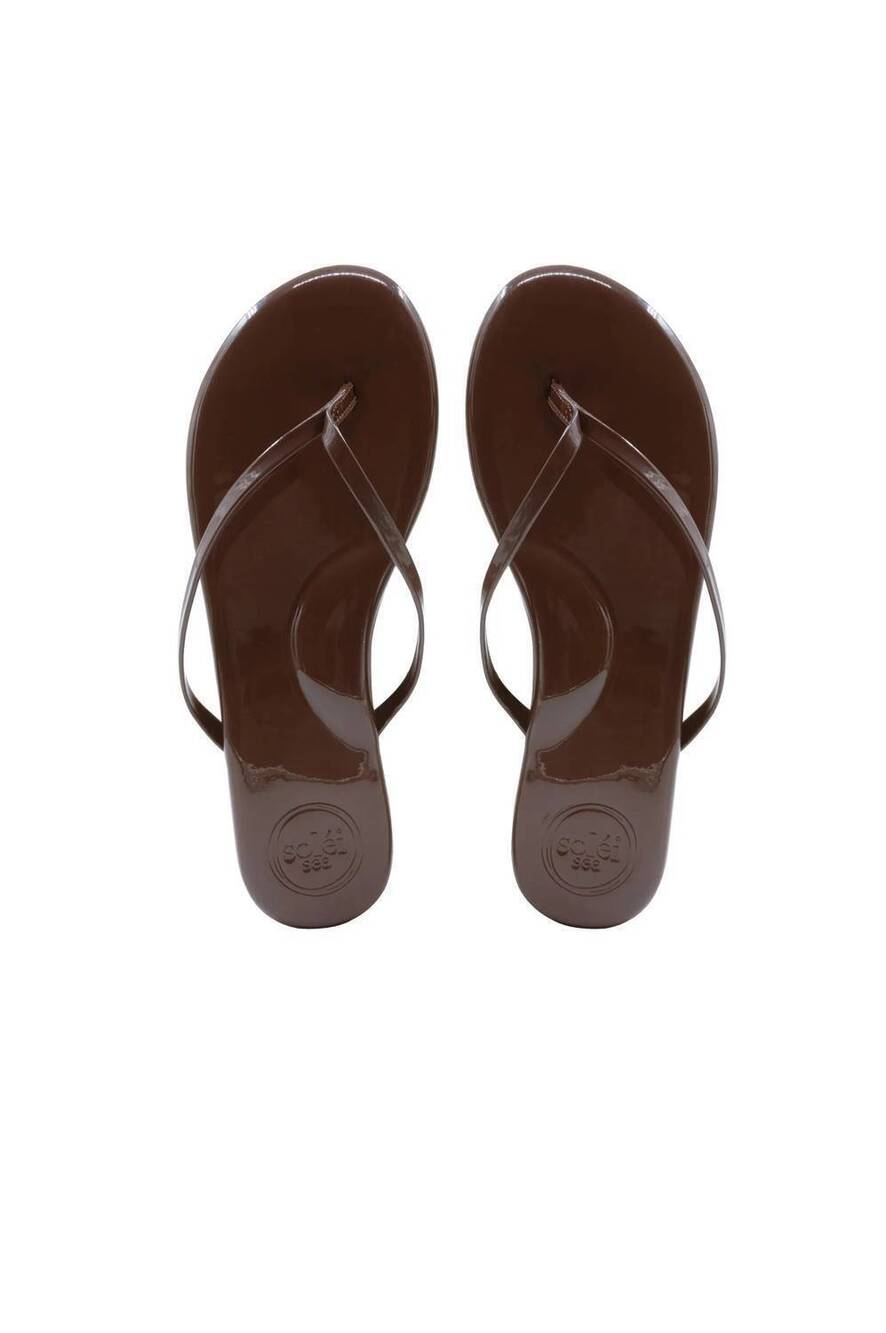 NEW SOLEIL women's indie sandal in chocolate patent